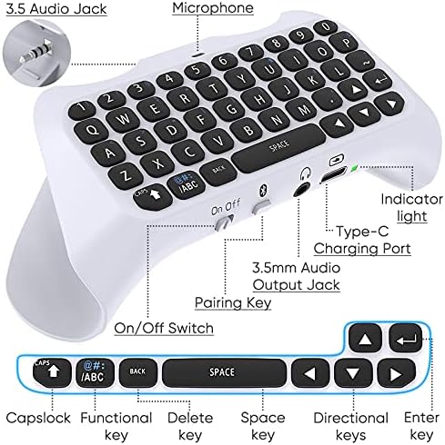 MENEEA 16,4 Фута Зарядно Устройство, Кабел за зареждане и Безжичен Контролер Клавиатура за PS5