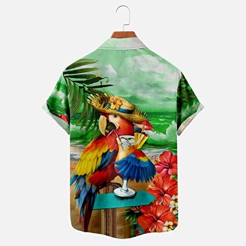 Мъжки хавайски Ризи с Трилистником на Деня на Св. Патрик, Дебнещ Риза за боулинг в Ретро стил, копчета, Плажни ризи