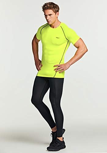 TSLA 1 или 3 Опаковки Мъжки Компрессионных Блузи UPF 50+ Quick Dry С Къс Ръкав, Спортна Риза За тренировки, Защита От Обриви