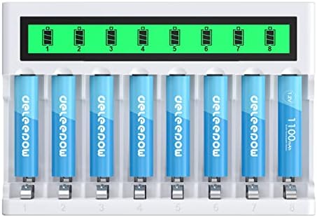 Батерии Deleepow AAA Акумулаторни батерии 1100 mah AAA Nimh Акумулаторни Батерии 8-Pack 1,2 На 1200 Цикъла с USB-C