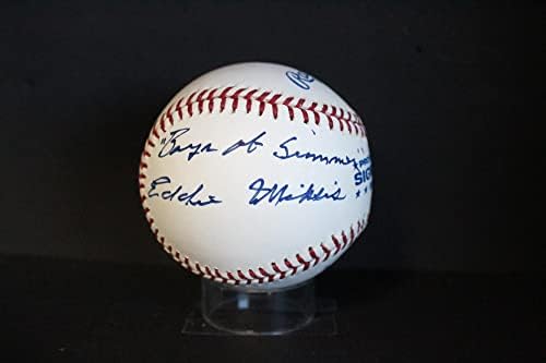 Еди Миксис подписа договор (Boys of Summer) Бейзболен Автограф Auto PSA/DNA AM48817 - Бейзболни топки с Автографи