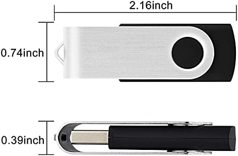 LMMDDP 10 БР. USB Флаш устройства USB 2.0 Флаш устройства, Memory Stick Складное Съхранение Флаш памет Дръжка Въртящи Дизайн Черен (Размер: 8 GB)