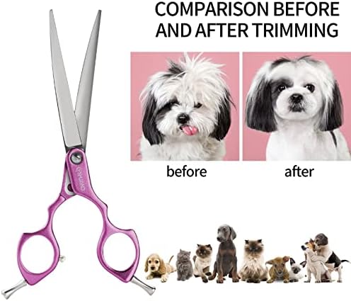LYNHUAND 6,5 Извити Ножици, за да се грижи за кучета 440C Професионални Ножици за грижа за Кучетата от Неръждаема