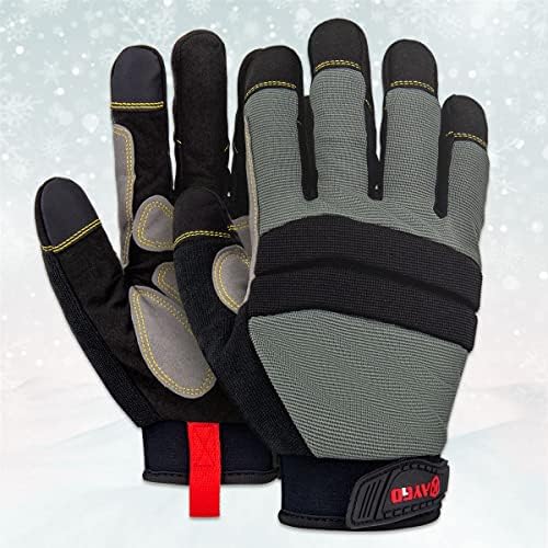 Изолирани работни ръкавици механика KAYGO KG126W, зимни утепленная двойна подплата, тежкотоварни, подобряват гъвкавост,