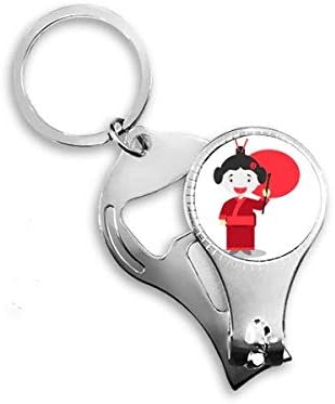 Бял Червен Японски Карикатура В Стил Арт Деко Подарък Мода Ножица За Нокти Халка Ключодържател Отварачка За Бутилки Машина За Рязане