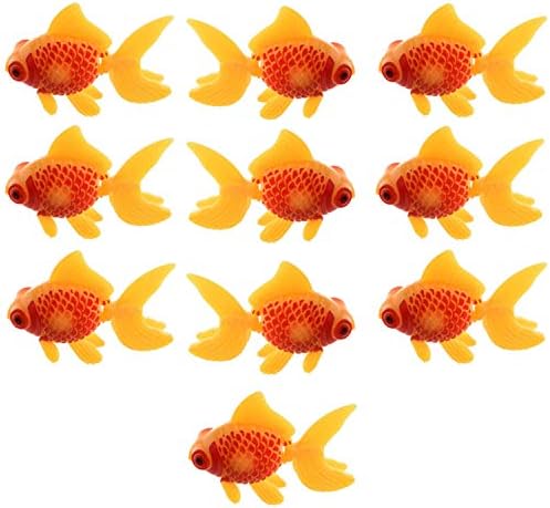 XMHF Аквариумная Рибки Купата Аквариум Изкуствен Плаващ Пластмаса Жълто-Червен Декор Златната Рибка Украшение