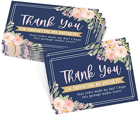 25 тъмно-синьо и розово, картички с цветен печат за малкия бизнес, ние оценяваме, че подкрепата на моя бизнес, Благодарствени картички за клиенти, Мини-дима Благодаря
