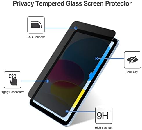 Защитно фолио ProCase iPad на 10-то поколение 10,9 2022 за защита на екрана A2696/A2757/A2777 от Проследяване от Закалено Стъкло за iPad 10,9 10-то поколение 2022