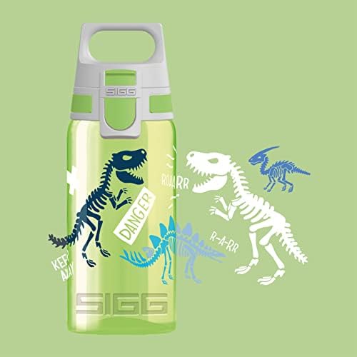SIGG - Детска бутилка за вода - Viva One Jurassica - Запечатани капачка - Може да се мие в миялна машина - да Не съдържа Бисфенол