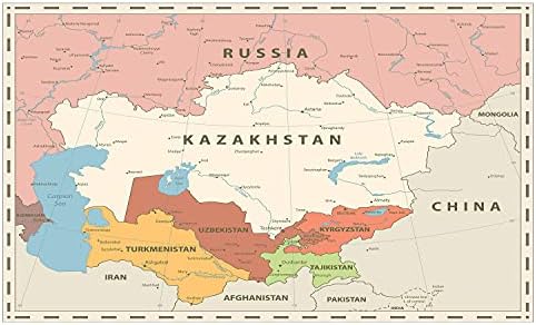 Керамични Държач за четка за зъби с Лунна карта, Ретро Централна Азия Политическа Русия, Казахстан, Узбекистан Таджикистан