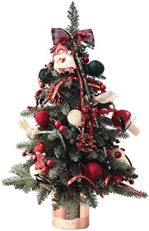 Коледна Мини-Коледна Елха INDYAH, Изкуствена Настолна Коледно Дърво, Маса Малка Коледна Елха с Декорации във формата на