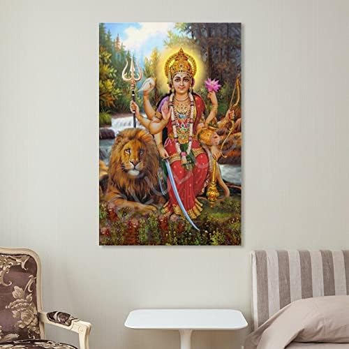БЛУДУГ Шри Дурга, Снимающий на Страданието на Богинята Живопис Изкуство Модерен Декоративен Плакат Платно