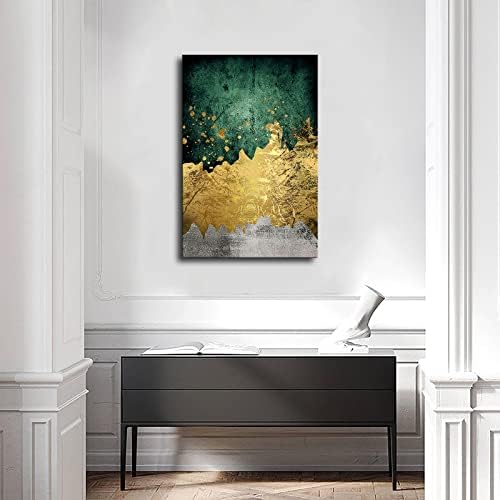 Абстрактен Зелено Злато Емералд Модерен Плакат и Стенни Художествена Картина с Принтом Модерен Начало Декор За Спалня Плакат (Без рамка, 08 × 12 инча)