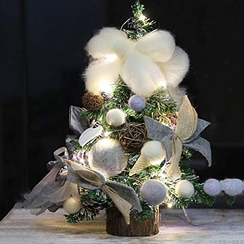 Настолна Коледно дърво DULPLAY с подсветка Mini с оптични влакна Оптика за украса на сватбени партита-20x45 cm (8x18 инча)