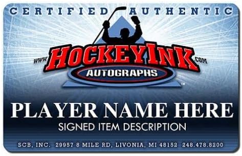 БРАЙЪН ТРОТТЬЕ Подписа на шайбата на Ню Йорк Айлъндърс с надпис HOF 97 и 524 гола - за Миене на НХЛ с автограф