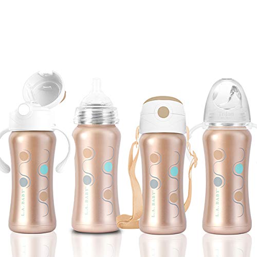 Идеалната детска бутилка от неръждаема стомана с капацитет от 9 грама, Поильник и Изолирано бутилка за вода за деца с соломинкой