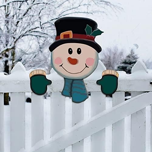 TODOZO Дядо коледа, Снежен човек от Оградата Заглядывающий Коледна Украса Празник на Открито по Повод Коледни Топки