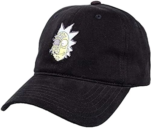 Concept One Warner Bros Шапка за татко Рика и Morty, Памучен Регулируема бейзболна шапка за възрастни с Извити