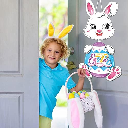 WEEPA Великден на Вратата Украса Happy Easter Bunny Знак със Заек Подвесное Монтиране на Декоративна Украса Великден