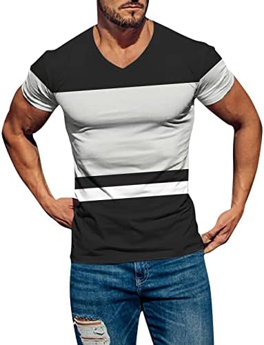 ZDFER Мъжки Тениски с къс ръкав за мускулите, Лоскутные Тениски За тренировки В салона, плътно Прилепнали Тениски За Бодибилдинг