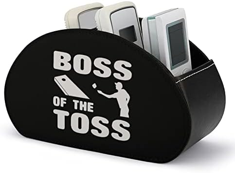 Държач на Дистанционното управление Boss of The Toss Чукни от Изкуствена Кожа, Настолен Органайзер За Съхранение, Кутия