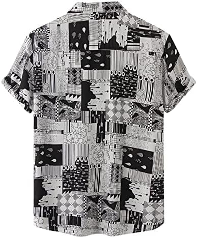 XXBR Мъжки Хавайски Ризи с Копчета с Графичен Принтом, Реколта Блузи С Къс Ръкав, Летни Дневни Плажни Блузи,