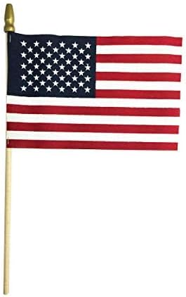 Опаковъчна хартия от 12 теми, с гордост, направени В САЩ, Ръчни американски знамена-на пръчици с размерите на 8x12 см с върха на копието / Надгробни маркер, американски ?
