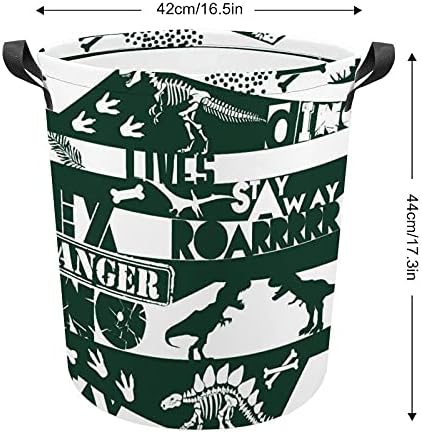 Чанта за дрехи с Фигура на Динозавър С Дръжки с Кръгла Кошница Водоустойчив Кошница За Съхранение Сгъваема