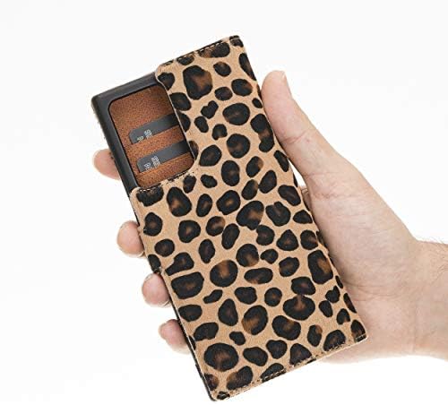 Кожен калъф-портфейл Venito Florence за телефон, съвместим с Samsung Galaxy Note 20 Ultra (6,9 инча) - Допълнителна защита с RFID заключване - Подвижни в чантата си за телефон (опашка на леоп
