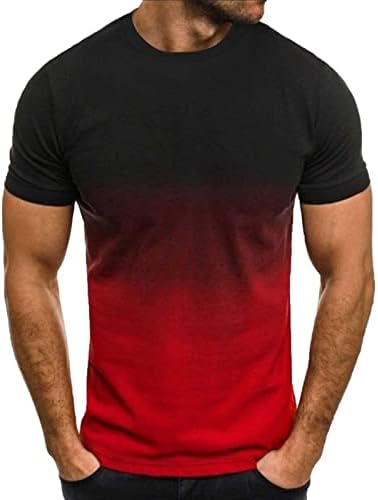 Тениска за мъже - Мъжки Градиентные Тениски с Къс Ръкав, Летни Ежедневни Тениски на Уличната Мода, Прилепнали