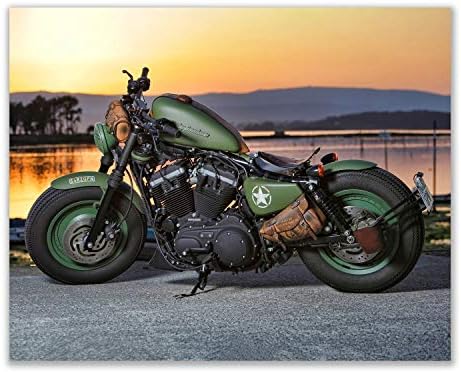 Щампи за стенен и артистичен мотоциклет Blue River Harley Davidson - колекция от Снимки на Плакати с размер 6 (8x10) См