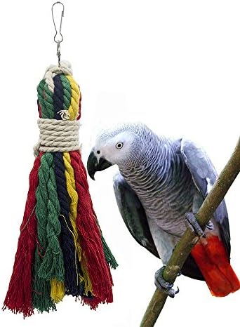 ASOCEA птича Папагал Цветни Памучни Въжета Ухапване Дъвче Клетка Висящи Играчки за Какаду Ара Папагали Малки