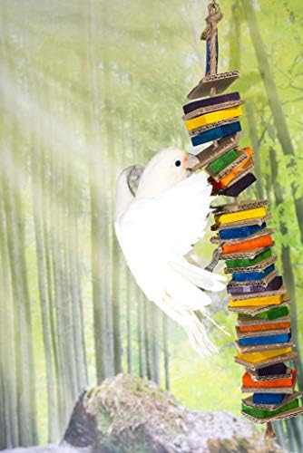 Птиците ХАРЕСВА Голяма Дъвчене кула от настърган забавна играчка за папагали ара какаду Сиви амазонките и птици с