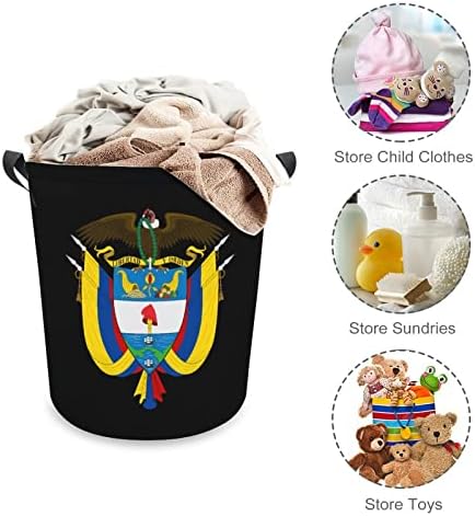 Националните символи на Колумбия Сгъваема Кошница за дрехи Водоустойчив Кошница За Съхранение на Отпадъци с дръжка от 16.5 x
