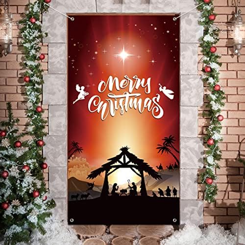 Коледна Коледна Врата на Кутията Украса Исус Свята Нощ на Коледа Тъканно Вратата на Кутията Знак на Верандата