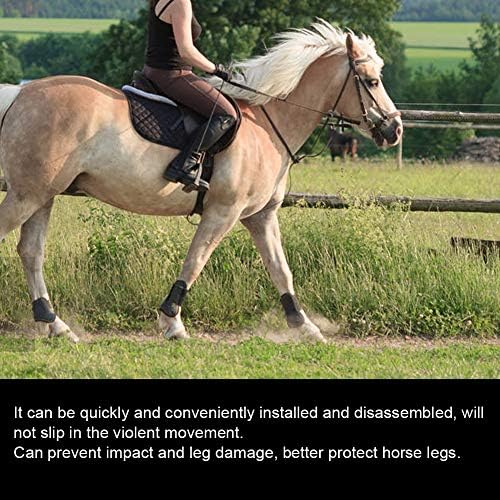 4 бр. Защита за краката на коня, Еластични ботуши за предната и задната част на краката на коня е от изкуствена кожа, Ботуши