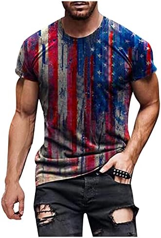 Мъжки Ризи с къс ръкав BEUU Soldier тениска с американския флаг, Ретро Патриотическая Блуза, Тениска за Тренировка на мускулите,