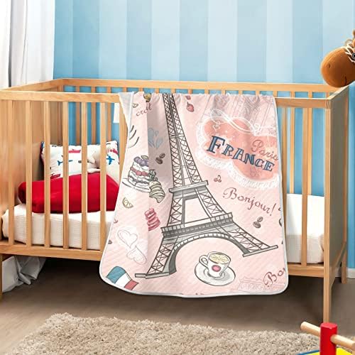 Парижките Романтични Бебешки Одеала за момчета, Супер Меки Топли Завивки за деца за Момичета, Леко Одеало за легло, Покривки