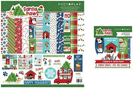 Комплект за събиране на кучета Photoplay Santa Paws - Комплект за колекция от 12 x 12 + Щанцоване на картон-однодневке