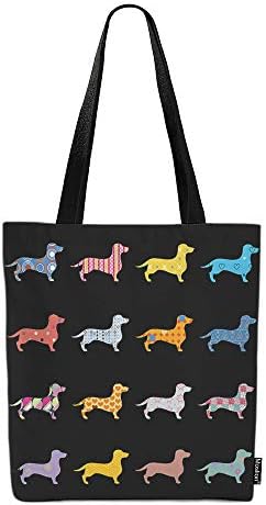 Moslion Чанти за кучета Дакел с Цветни Флорални Сърце Триъгълници В Грах Ленти Холщовая Чанта Торби за Многократна употреба