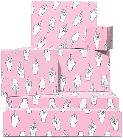 ЦЕНТРАЛНА Розова Амбалажна хартия 23 за момичета - 6 листа подарък опаковки с бирками - Груба Амбалажна хартия за жени