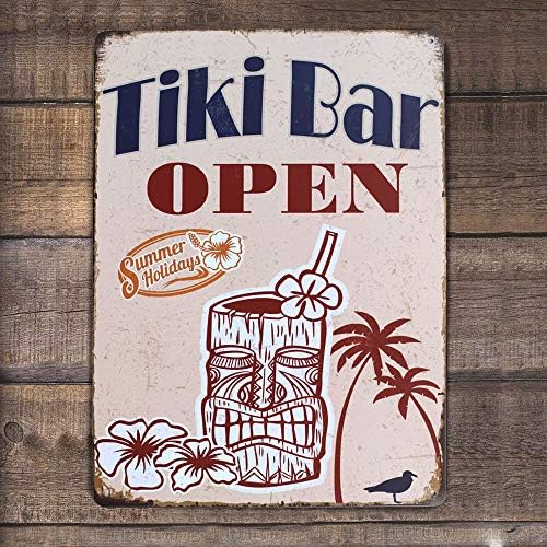 ARTCLUB Tiki Bar с Открита Метална Лидице Табела, на Антикварен Плакат Реколта Табела Бар Пъб Начало Декор на Стените