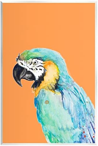 Портрет на тропически Папагал Ара Stupell Industries, Смел Стенни Рисувани Птици от Тропически Гори, Дизайн на Патриция Пинто