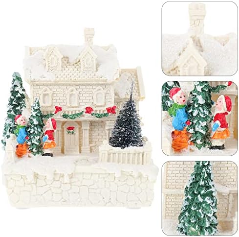 Led Коледен Интериор на Селски къщи: Фигурка за дома, са подбрани Коледна Сцена От Смола, Селски Къщи, Град с led подсветка,