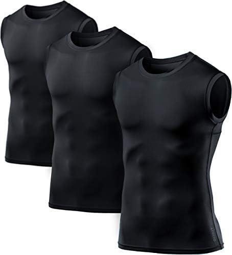 ATHLIO, 3 Опаковки Мъжки Тренировъчни Тениски Без Ръкави, Компресия Ризи за джогинг Суха Засаждане, Спортна Риза
