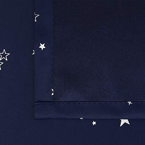 Плътни завеси BGment Navy Star за детска спалня - Затемняющие завеси с люверсами за хол, комплект от 2 панели