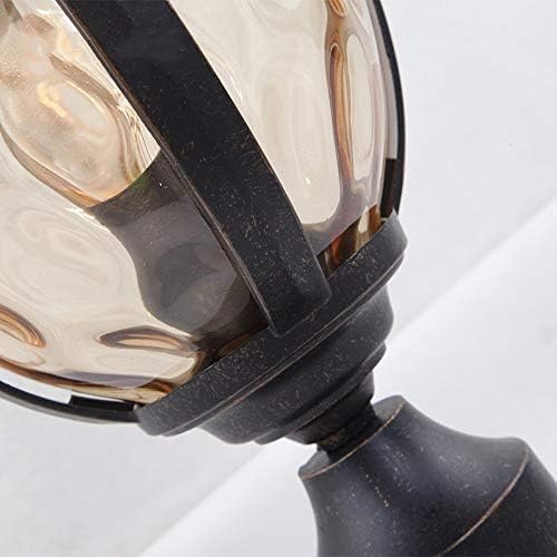 IIFAS Външен лампа за стълбове на Класическия Алуминиев фенер от лят стъкло Водоустойчив Външен IP54 E27, Лампа