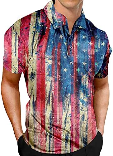 Летни работни ризи за мъже, мъжки патриотични ризи за изпълнения, Ден на независимостта, американският флаг, трикотажни