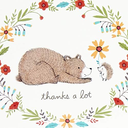 Картички благодарност Hallmark Baby Shower в асортимент, Горски животни (48 Картички с конвертами за момче или