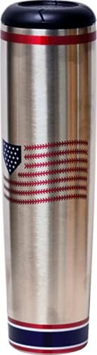 Чаши Dugout от неръждаема стомана с бейзболна бухалка в цвета на знамето, Чаша за пиене - Изолиран чаша на 20 грама